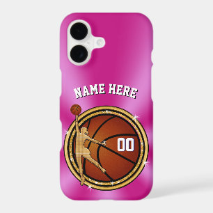 Hot Pink Personalised Basketball iPhone Cases
