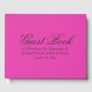 Hot Pink Personalised Wedding Sign In Book
