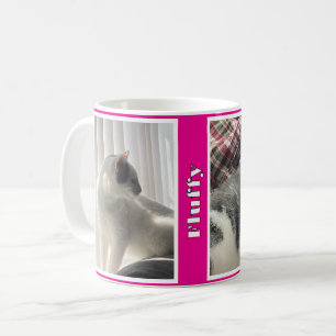 Hot Pink Pet Photos and Names Coffee Mug
