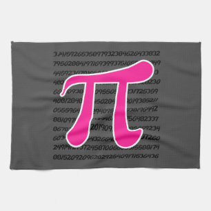 Hot Pink Pi Symbol Tea Towel