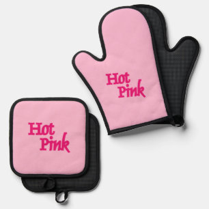 Hot Pink pink silicone oven mitts pot holder sets Oven Mitt & Pot Holder Set