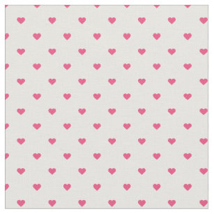 Hot Pink Polka Dot Hearts Fabric