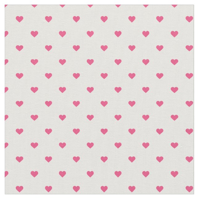 Hot Pink Polka Dot Hearts Fabric (Close Up)