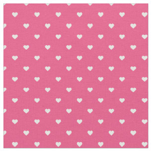 Hot Pink Polka Dot Hearts Fabric