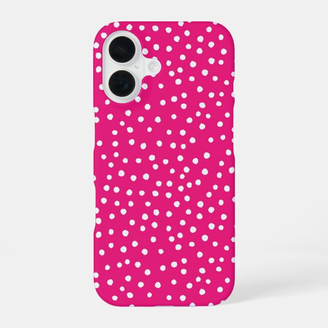 Hot Pink Polka Dot Phone Case (Back)