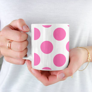 Hot Pink Polka Dots Coffee Mug