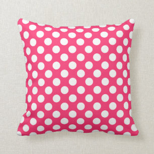 Hot Pink Polka Dots Cushion