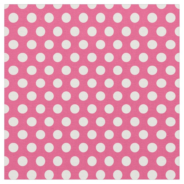 Hot Pink Polka Dots Fabric (Close Up)