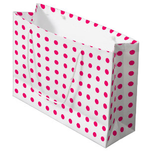 Hot Pink Polka Dots Large Gift Bag