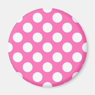 Hot Pink Polka Dots Magnet