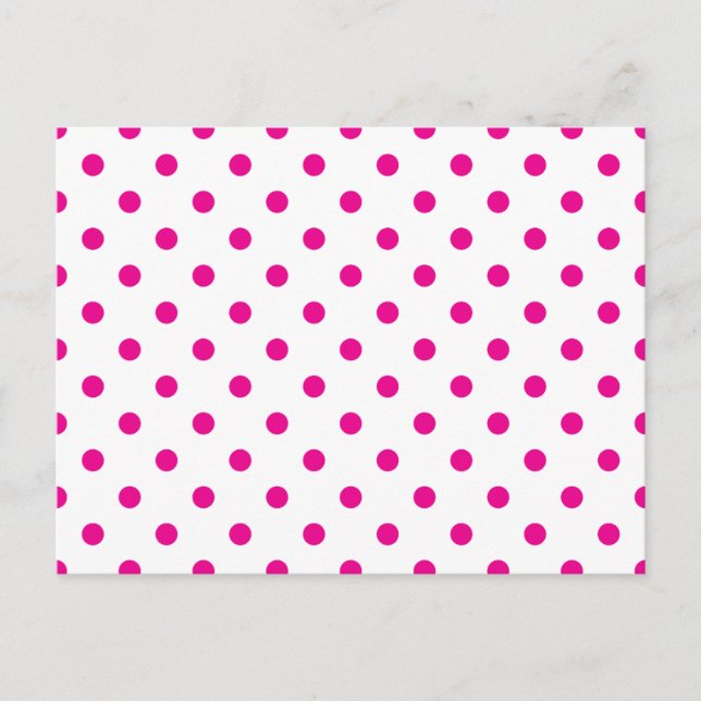 Hot Pink Polka Dots Postcard (Front)