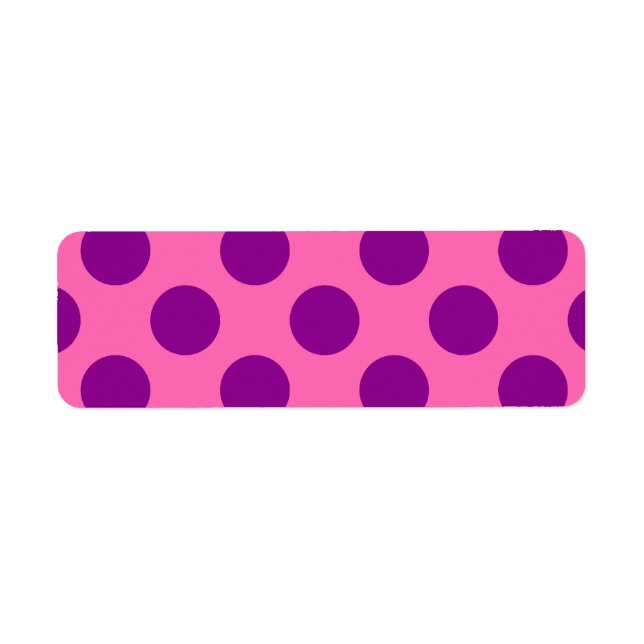 Hot Pink Polka Dots Return Address Label (Front)