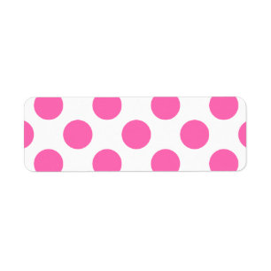 Hot Pink Polka Dots Return Address Label