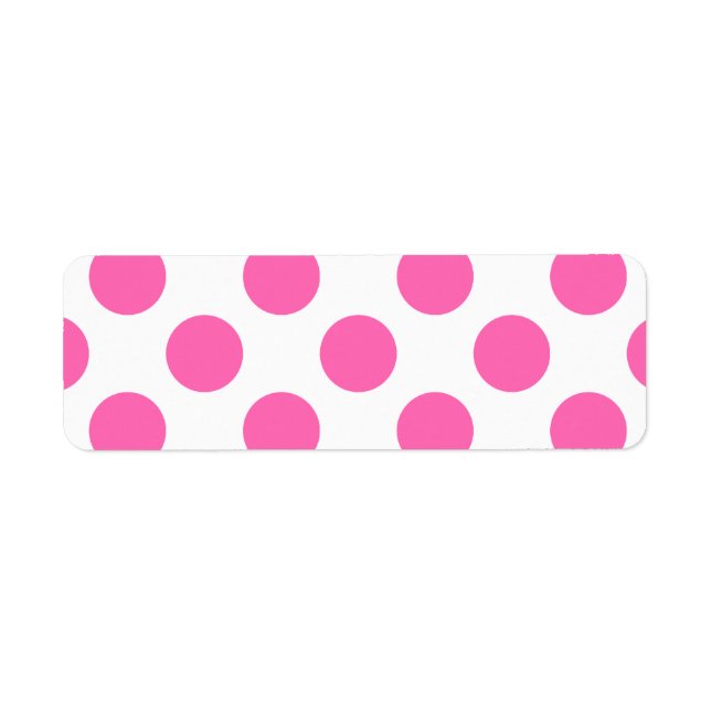 Hot Pink Polka Dots Return Address Label (Front)