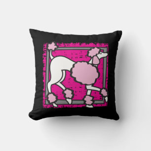 HOT PINK POODLE Throw Pillow