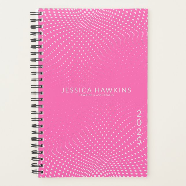Hot Pink Pop Dots Year Weekly Planner (Front)