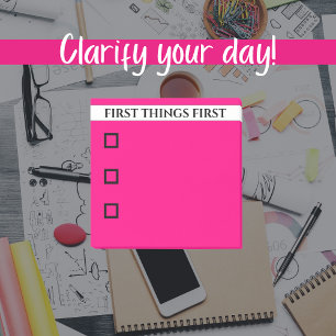 Hot Pink Priorities Customisable Checklist  Post-it Notes