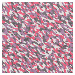 Hot pink, purple and black camo abstract fabric