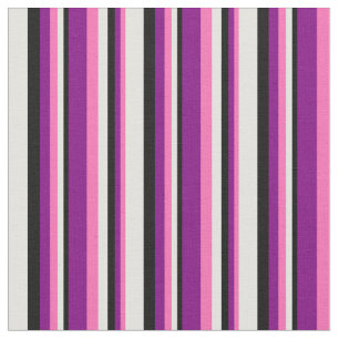 Hot Pink, Purple, Black, and Light Cyan Pattern Fabric