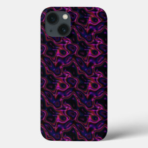 Hot Pink Purple Black Swirling Pattern iPhone 13 Case