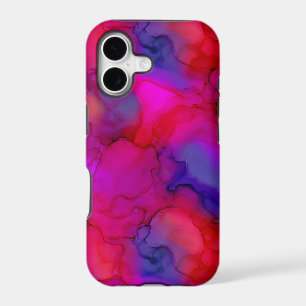 Hot Pink Purple Blue Alcohol Ink Abstract