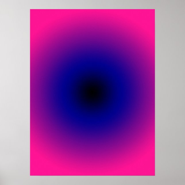 Hot Pink Purple Dark Blue and Black Gradient Poster (Front)