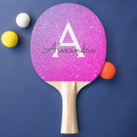 Hot Pink - Purple Glitter and Sparkle Monogram