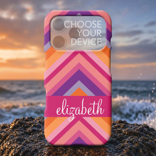 Hot Pink Purple Orange Chevron Pattern