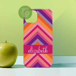 Hot Pink Purple Orange Chevron Pattern