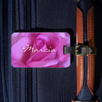 Hot pink purple rose close-up photo custom name