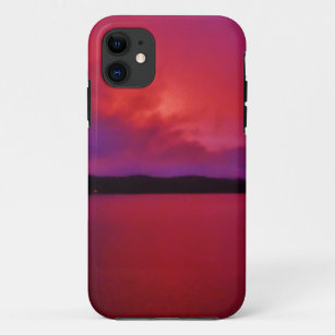 Hot Pink Purple sunset on Lake Arrowhead iPhone 11 Case