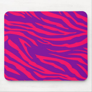 Hot Pink Purple Zebra Print Personalised Mousepad