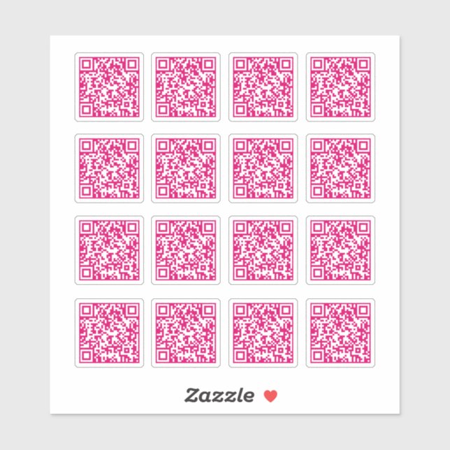 Hot Pink QR Code Laser Cut Vinyl  (Sheet)