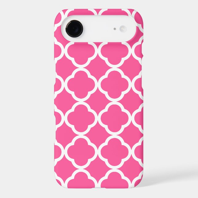 Hot Pink Quatrefoil Case-Mate iPhone Case (Back)