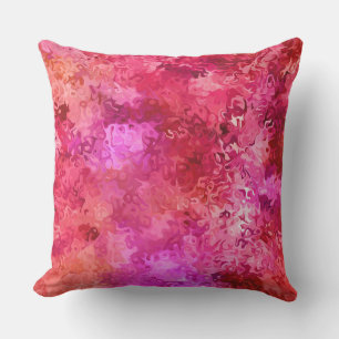 Hot Pink Red and Magenta Abstract Pattern Outdoor Cushion