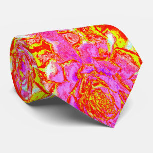 Hot Pink, Red and Yellow Succulent Sedum Rosette Tie