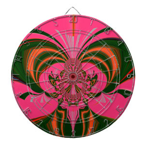 Hot Pink Red Golden Green Dartboard