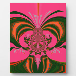 Hot Pink Red Golden Green Plaque