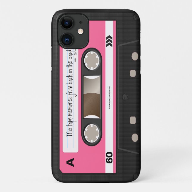 Hot Pink Retro Cassette Tape Personalised Case (Back)
