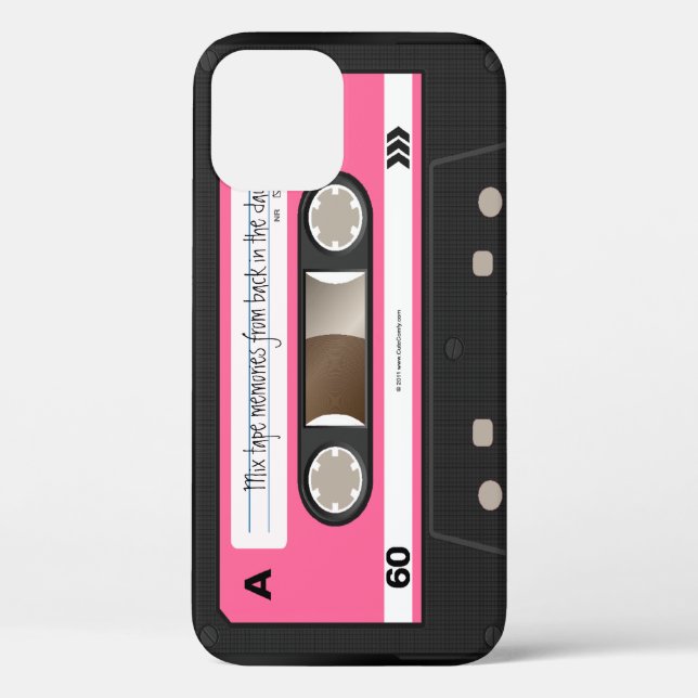 Hot Pink Retro Cassette Tape Personalised Case (Back)