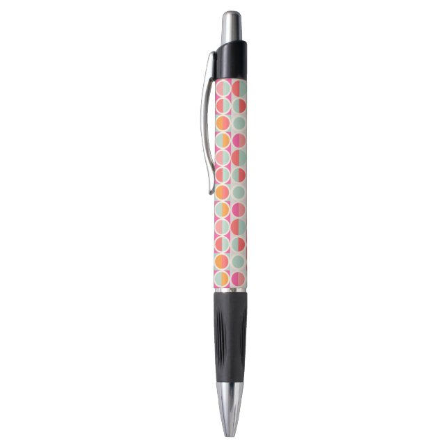 Hot Pink Retro Circle Pattern (Top (Vertical))