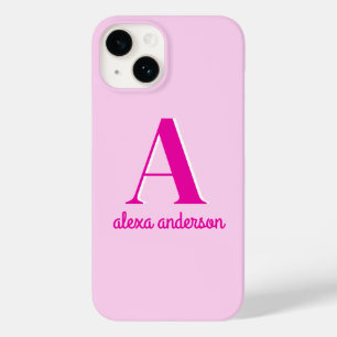 Hot Pink Retro Dolly Monogram Case-Mate iPhone 14 Case