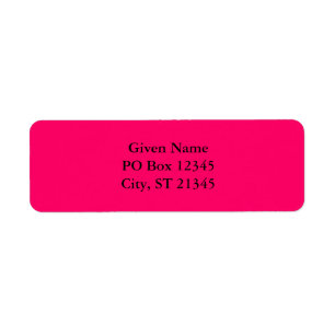 Hot Pink Return Address Label