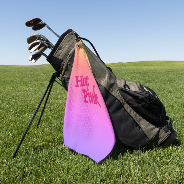 Hot Pink reverse golf towel (Green)