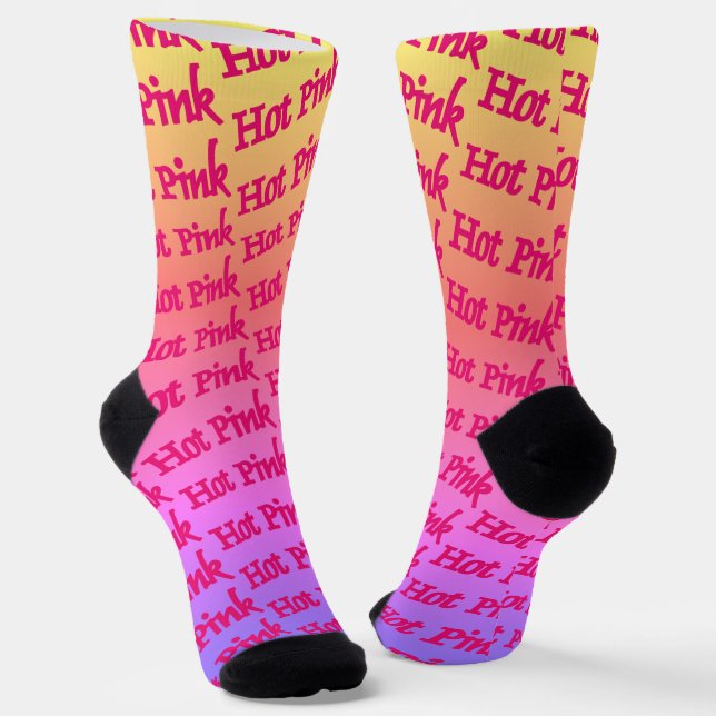 Hot Pink Reverse premium socks (Angled)