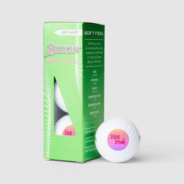 Hot Pink reverse Srixon Soft Feel golf balls 3 pk (Packaging)