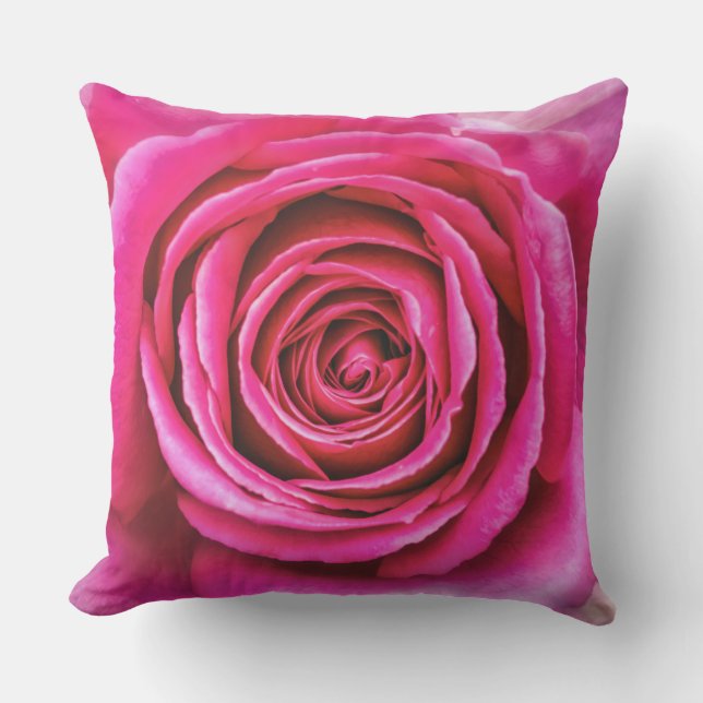 Hot Pink Rose Cushion (Front)