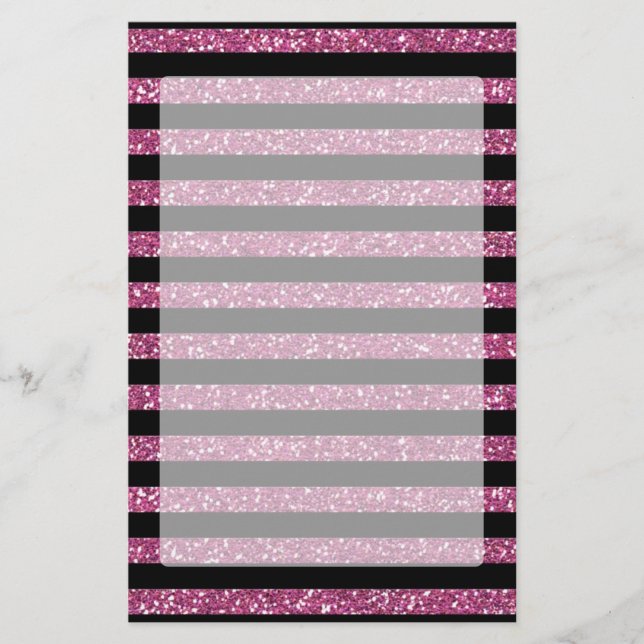 Hot Pink Rose Elegance Stationery (Front)