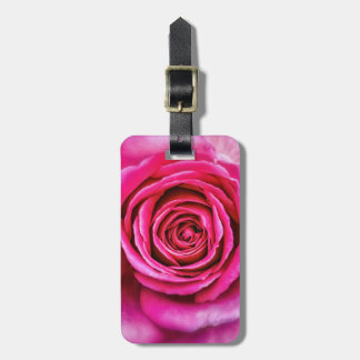 Hot Pink Rose Luggage Tag