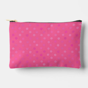 hot pink, rose pink and watermelon pink dots accessory pouch
